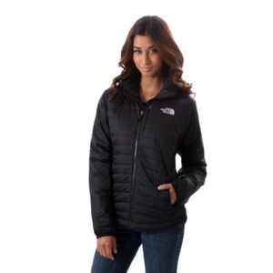 The North Face Womens Black Primaloft Quilted Puffer Jacket Full Zip Size Small